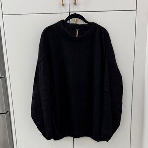 Free People Black Crew Neck Sweater